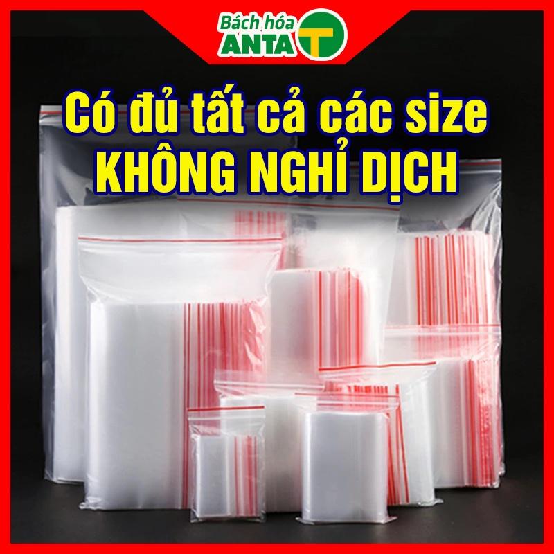 100 gram TÚI ZIP CHỈ ĐỎ - Có đủ size - (bịch PE vuốt mép đựng phụ kiện, gia vị, thực phẩm, thuốc tây