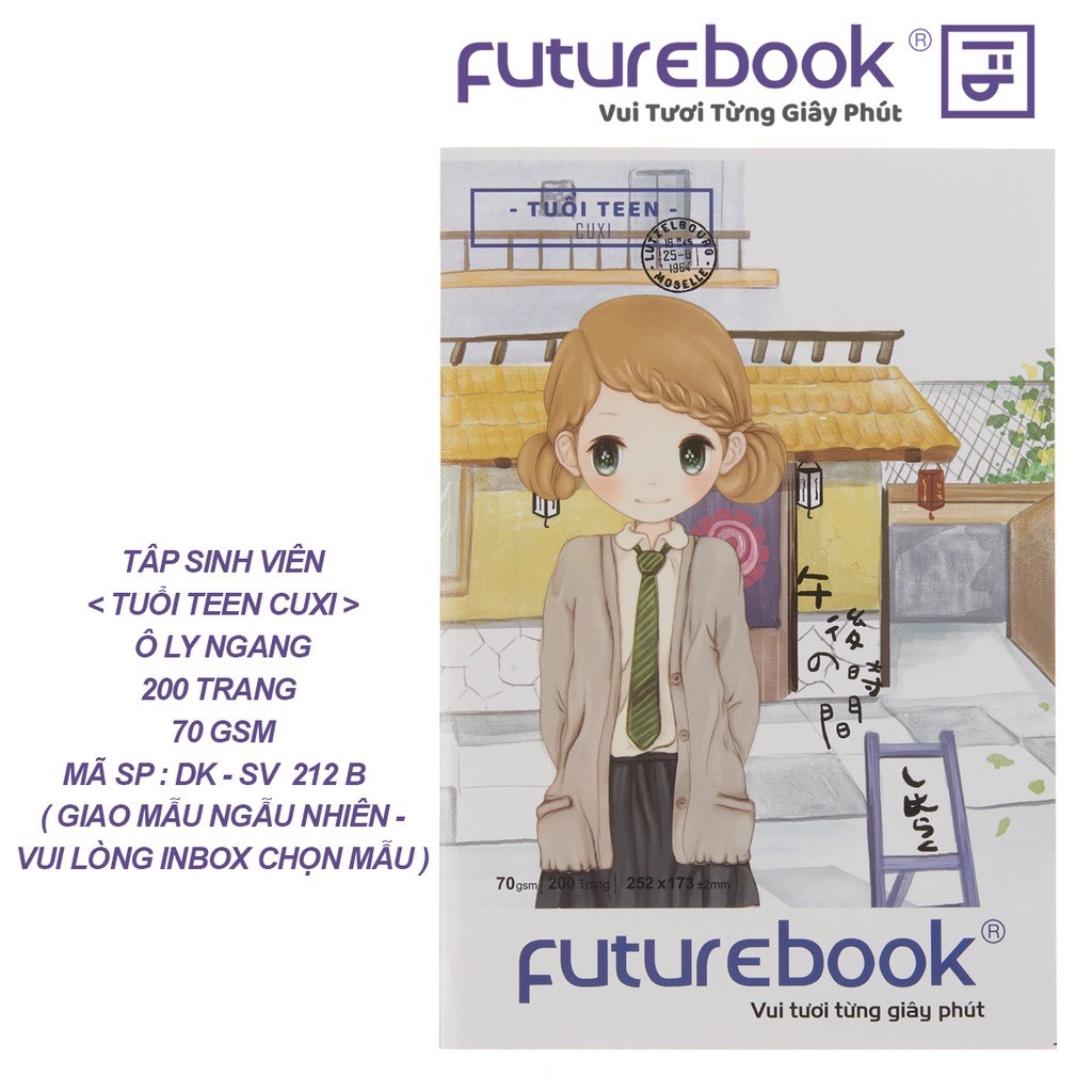 FUTUREBOOK – Tập Sinh Viên Cuxi Gril_Ô Ly Ngang-200 Trang–Định Lượng 70 GSM. Mã SP DK-SV212 (Giao Ngẫu Nhiên)