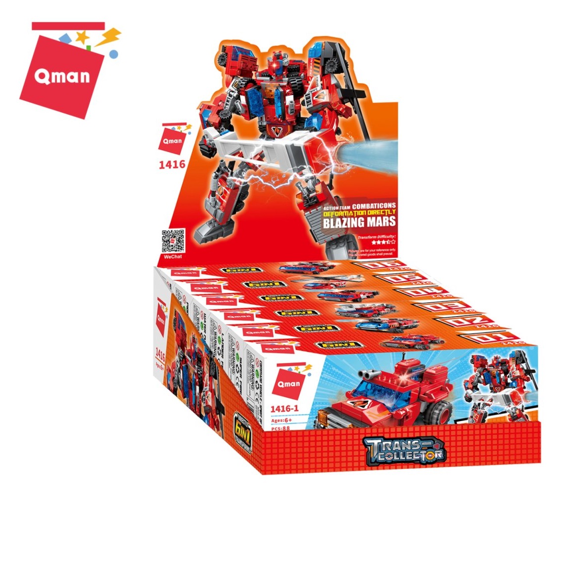 Đồ chơi lắp ráp xếp hình Robot Qman 1416 – Chiến binh Sao hỏa rực rỡ - Dành cho bé trai từ 6 tuổi