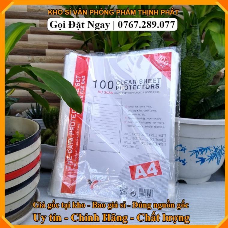 Kho sỉ vpp Bìa Sơ Mi Lỗ Sơ Mi Đục Lỗ A4 100t/xấp