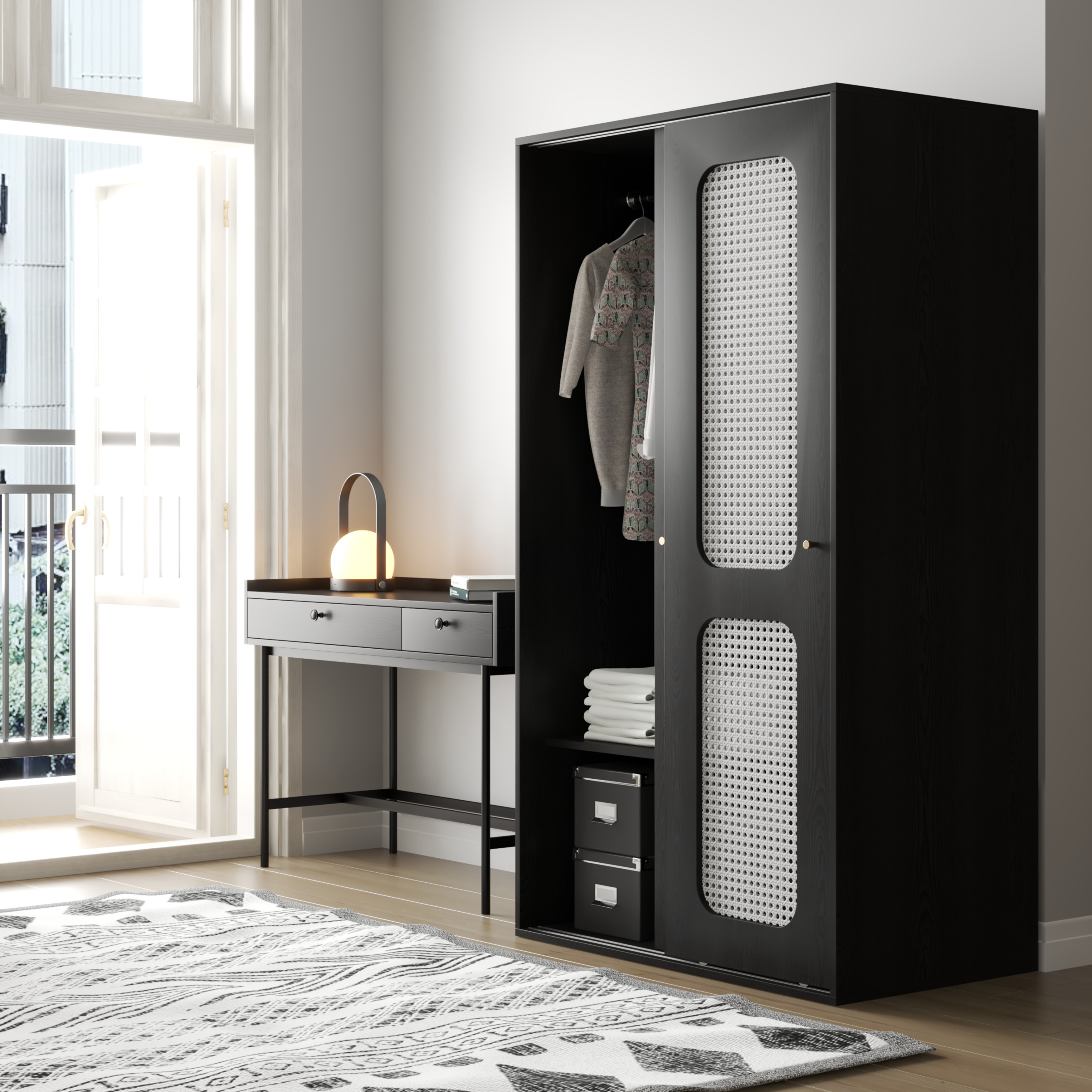 [Happy Home Furniture] MEYDAN, Tủ quần áo cửa lùa, 100cm x 58cm x 176cm ( DxRxC), TCL_008