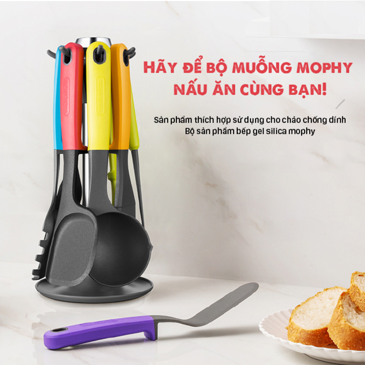 Bộ dụng cụ nhà bếp 7 món Morphy Richards RM1032 chất liệu Gel Silica chịu nhiệt cao - Hàng Nhập Khẩu