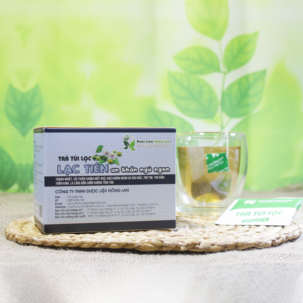 Trà Lạc Tiên an thần ngủ ngon túi lọc hộp 60g Cty Dược Liệu Hồng Lan - Thanh nhiệt, ngủ ngon, ngủ không ngon và sâu giấc