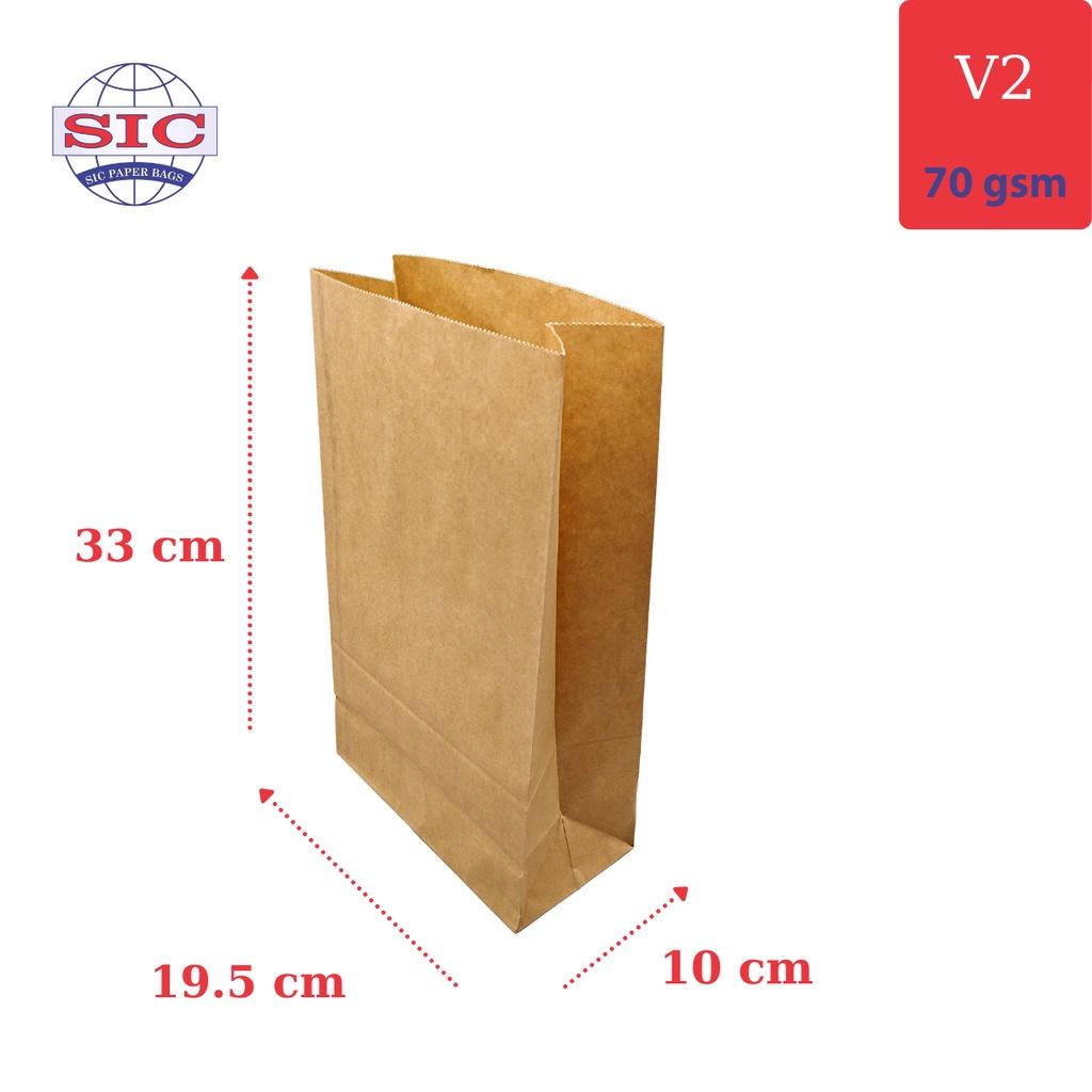 10 CHIẾC TÚI GIẤY KRAFT V2: 19.5X10X33 KHÔNG QUAI