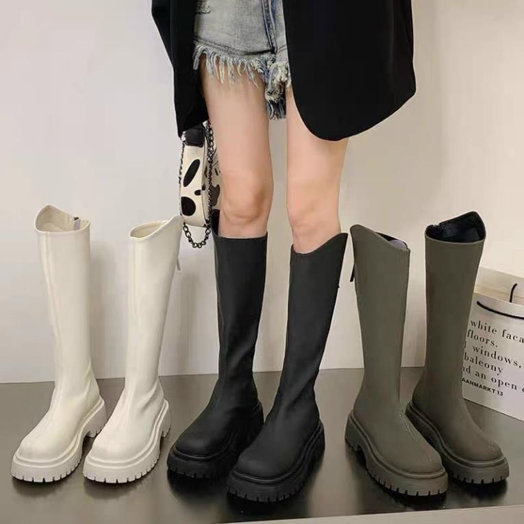 Hàng cao cấp Giày Boot nữ cổ cao tới gối gót vuông cao 5cm