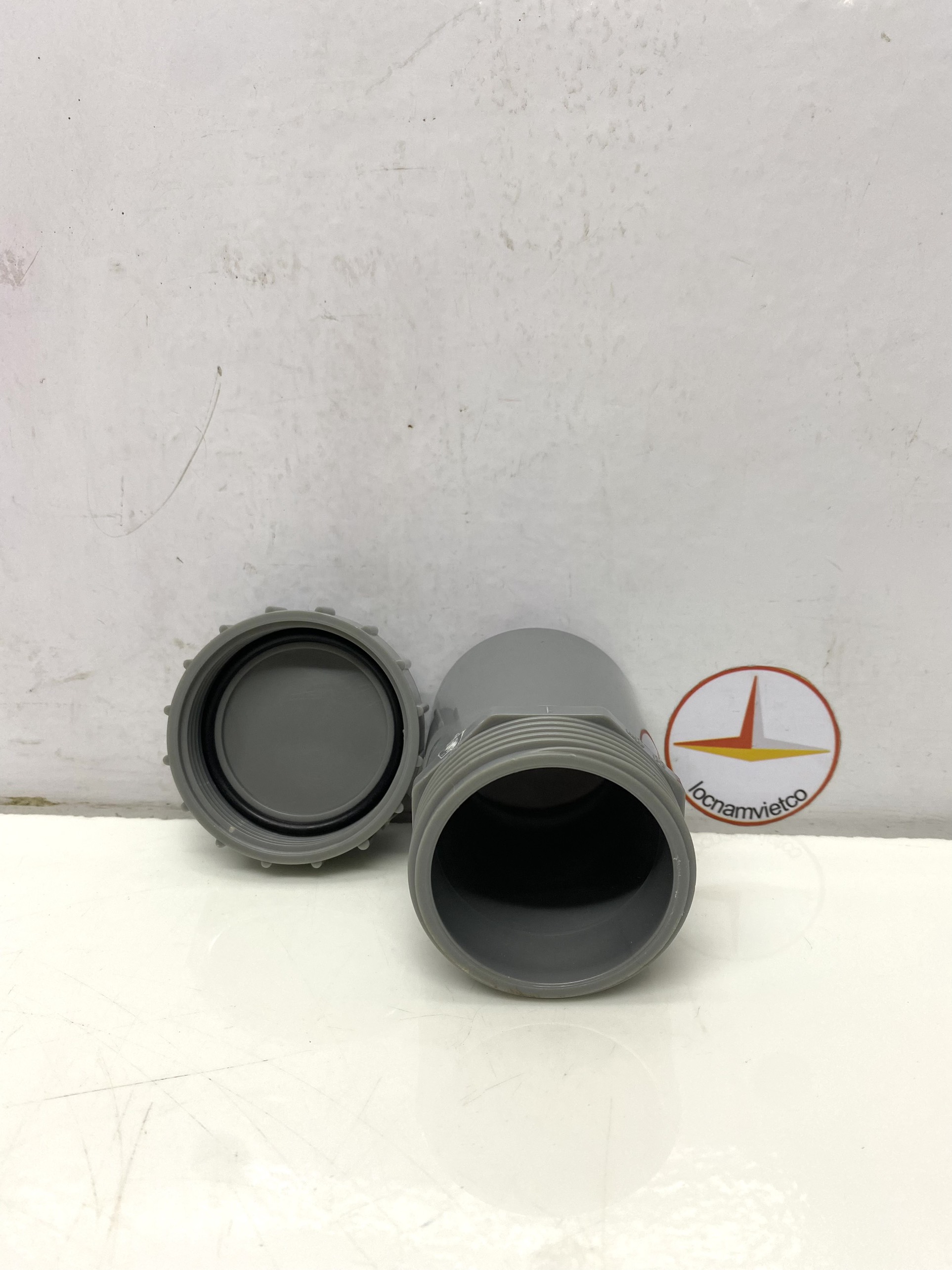 Bít xả ren ngoài 60 nhựa PVC Bình Minh _BXRN60