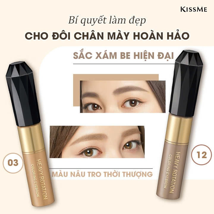 Mascara Chải Đổi Màu Lông Mày EX Kissme Heavy Rotation Chống Trôi Siêu Bền - Màu Nâu Tro #03 8g