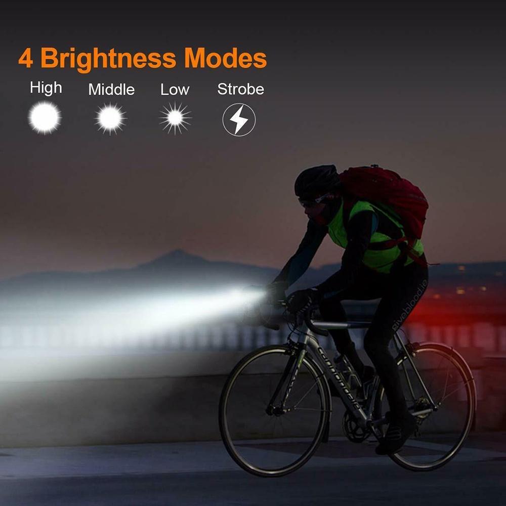 USB Bicycle Headlight Adjustable Bicycle Light Rechargeable Equipped Rear Light Bicycle Light ELEN