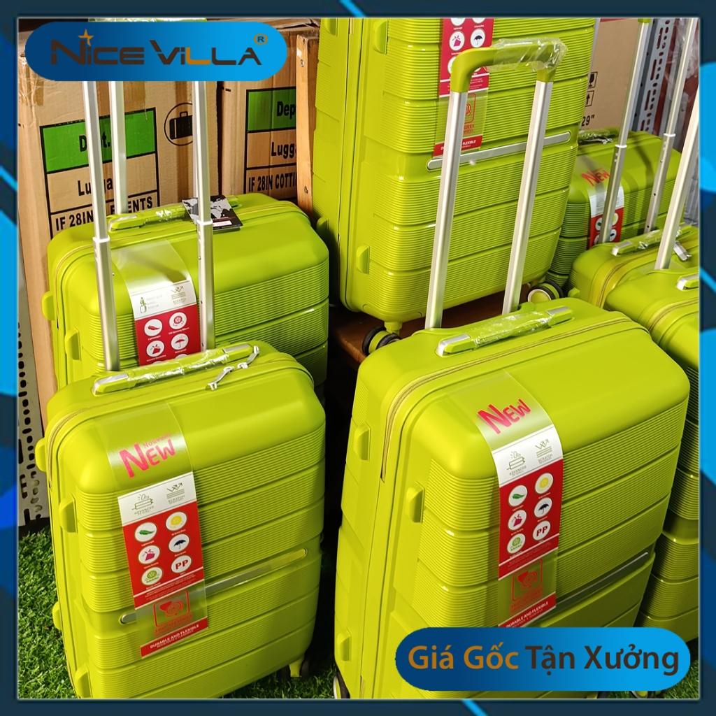 Vali Nhựa Dẻo PP NiceVilla Màu Xanh Lá Chống bể Vỡ Siêu Bền Size 20inch &amp; 24inch Giá Sỉ [Hỏa Tốc HCM] - Combo 2 Bộ 20&amp;24inch, Combo 2 Bộ 20&amp;24inch