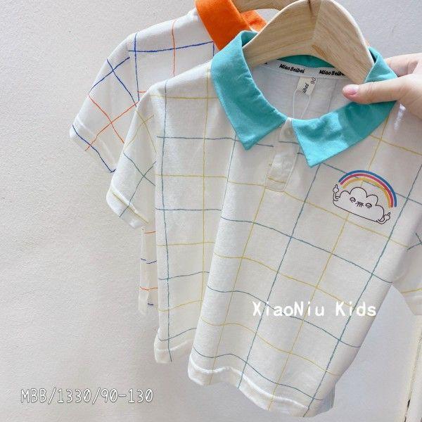 ÁO POLO CARO CẦU VỒNG - CP KID - VỪA MẶC ĐI HỌC VỪA MẶC ĐI CHƠI
