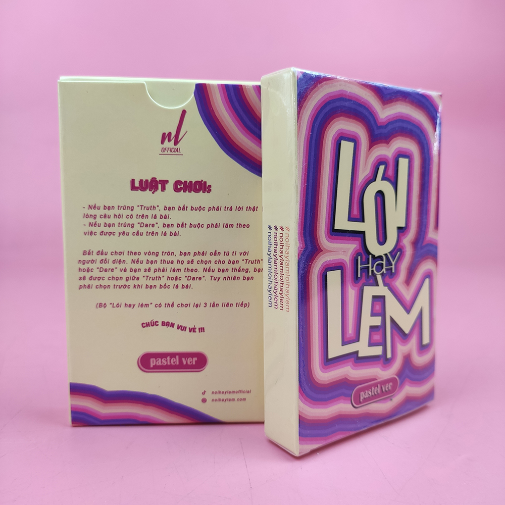 Bộ bài Lói Hay Lèm cho cặp đôi phiên bản Pastel 30 lá thách hay thật Truth Or Dare