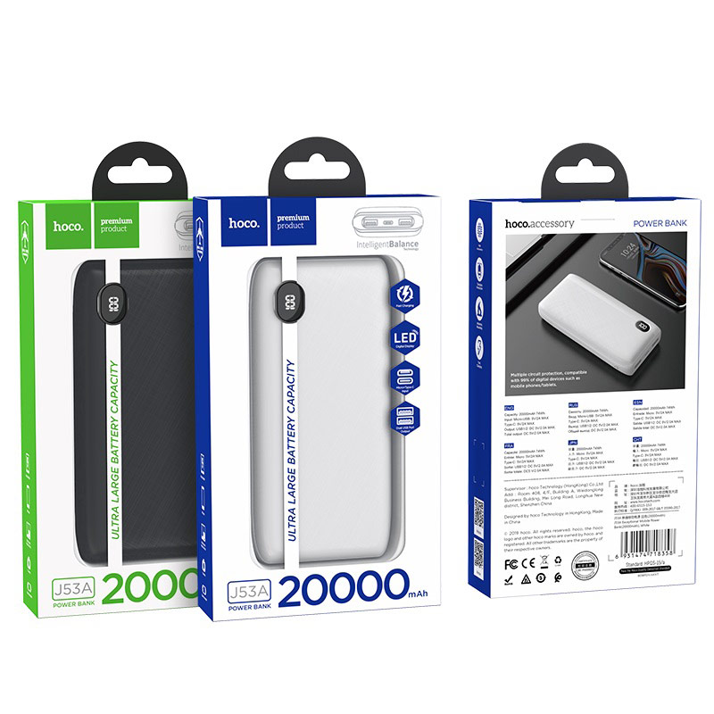 Pin Sạc Dự Phòng Hoco J53A - Dung Lượng Pin 20000mAh - Hàng Chính Hãng