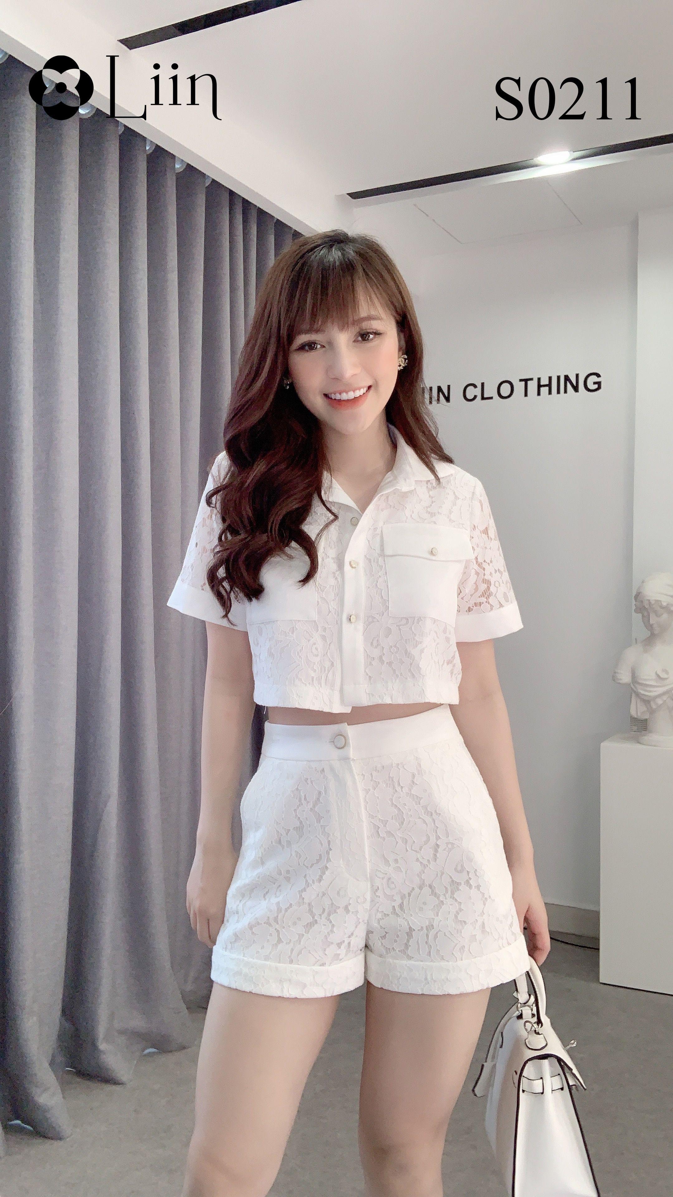 Set đồ bộ nữ Ren Trắng Phối Lụa cá tính Liin Clothing S0211