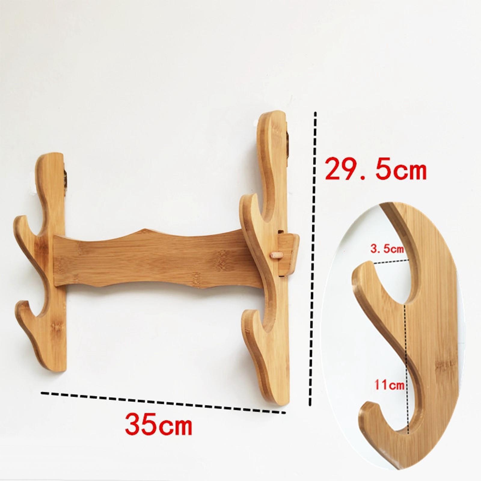 Vintage Style  Holder Support Stand Bamboo Horizontal Mount for Katana Display