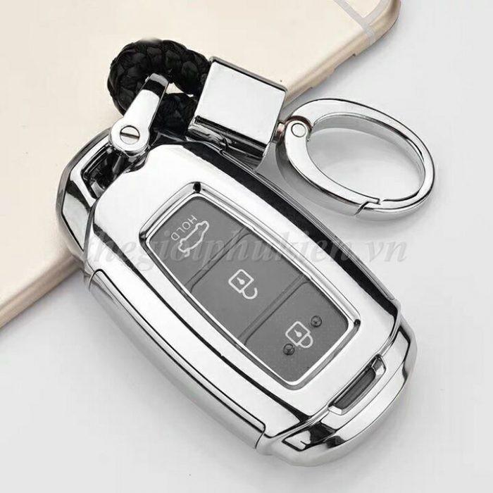 Ốp silicon màu bảo vệ chìa khóa xe Hyundai Accent, Hyundai Kona, Hyundai Santafe 2019 kèm móc đeo INOX