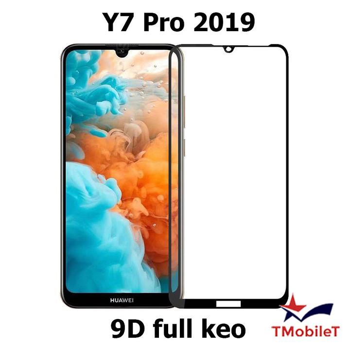 Kính Cường Lực Dành Cho Điện Thoại Huawei Y7 Pro 2019 Full Màn Hình Full Keo 9D - Màu Đen