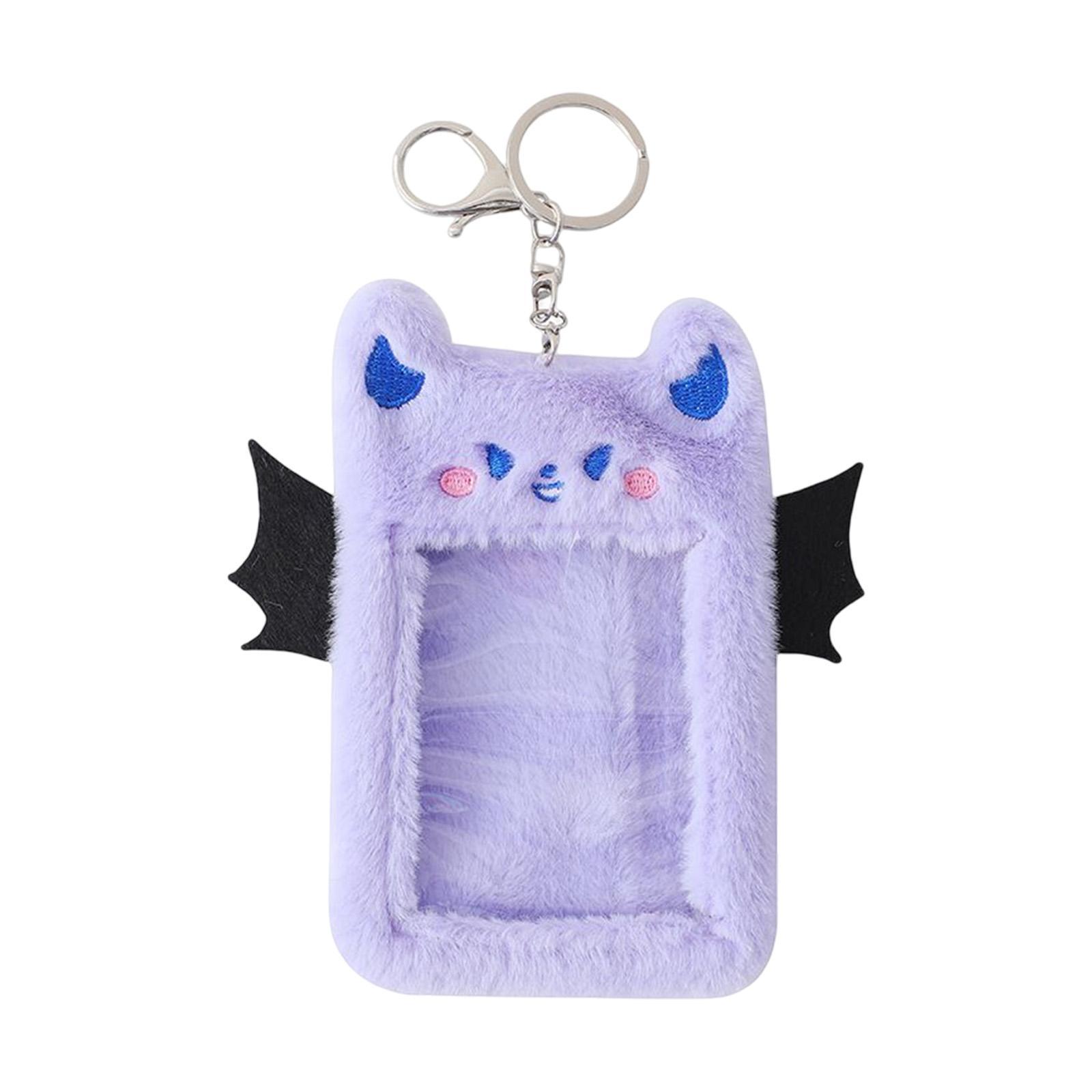 4pcs Plush Photo Card Holder with Keychain Photo Sleeves