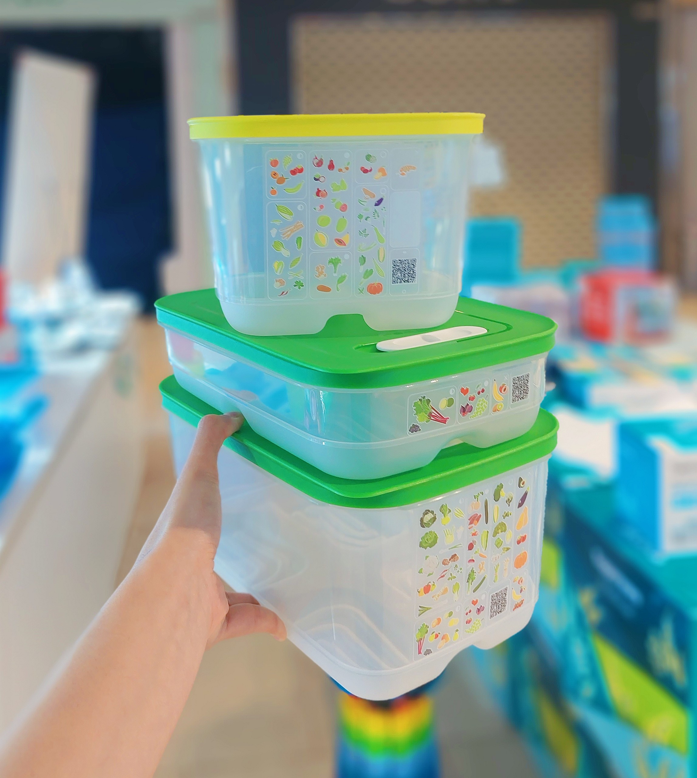 Set 3 hộp trữ mát Tupperware có nút hô hấp Ventsmart