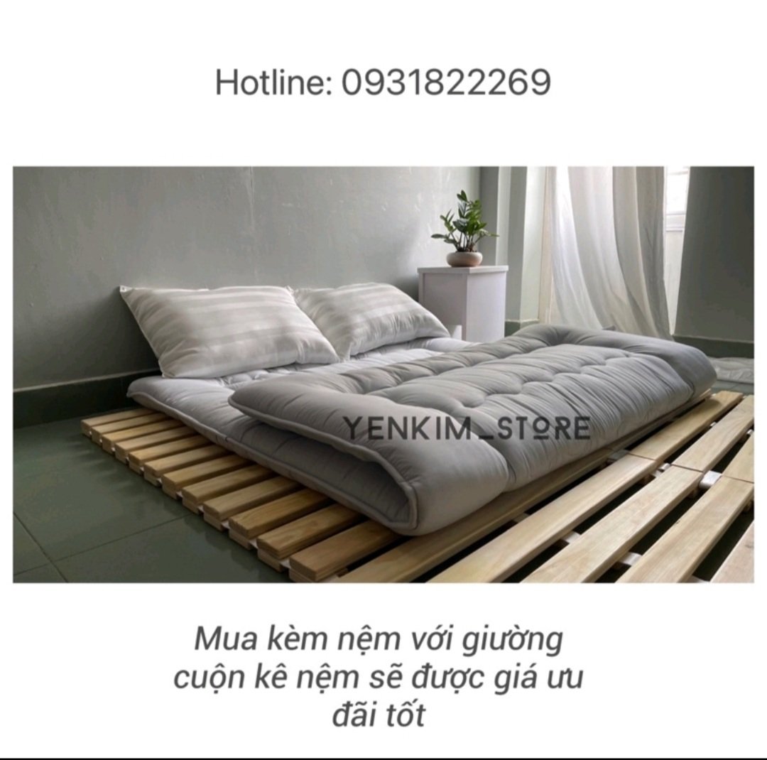 Nệm bông xuất Nhật - 1mx2m, 1m2x2m, 1m4x2m, 1m6x2m, 1m8x2m - Màu Trắng, Xám