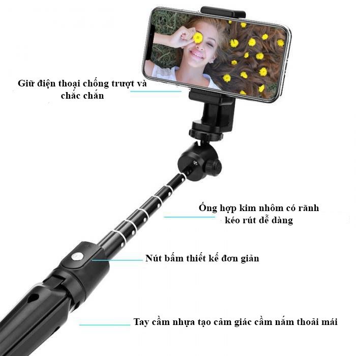 Gậy Chụp Ảnh Tự Sướng Bluetooth 3 Chân Đa Năng – Tripod K20– Chụp Hình Selfie