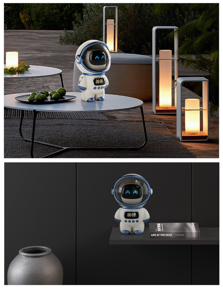 Loa Bluetooth Astronaut AI DODO Kiêm Báo Thức, Đèn Ngủ, Led Nhảy Theo Nhạc, Pin 1800mAh - Home and Garden