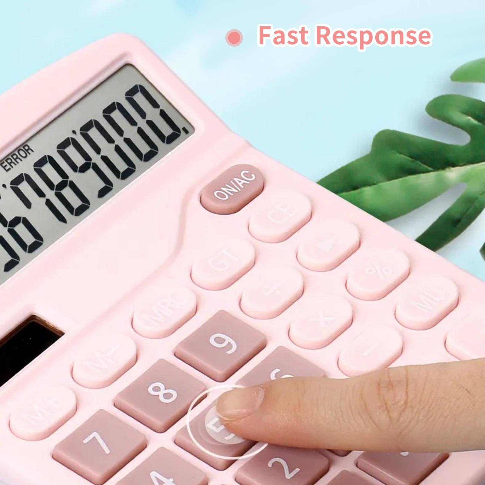 Desktop Calculator Standard Function Calculator with 12-Digit Large LCD Display Solar & Battery Dual Power for Home