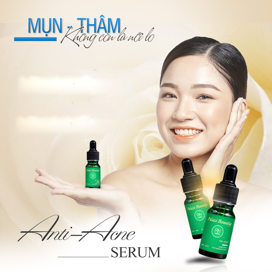 ANTI ACNE SERUM - Serum mụn Nari sản phẩm từ thiên nhiên an toàn lành tính hiệu quả ngay sau 7 ngày lọ 10 ml phù hợp với cả da nhạy cảm