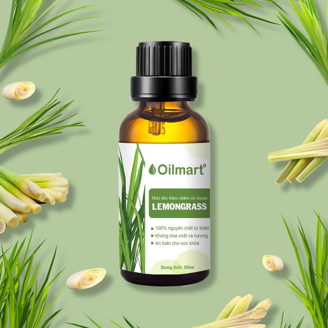 Tinh Dầu Thiên Nhiên Sả Chanh Oilmart Lemongrass Essential Oil 50ml