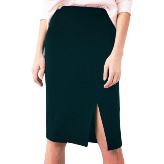 CHÂN VÁY BÚT CHÌ chớm gối 55cm xẻ trước siêu ôm dáng