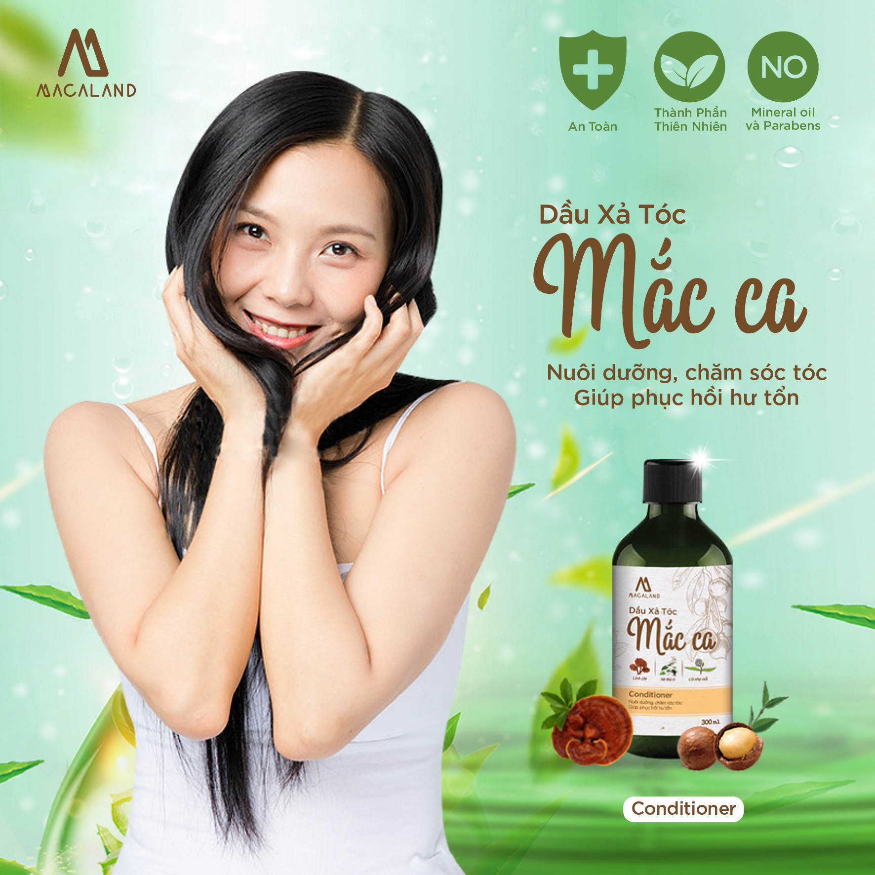 Dầu xả tóc 50ml MACALAND nuôi dưỡng và phục hồi mái tóc hư tổn chiết xuất tinh dầu Macadadia cao cấp