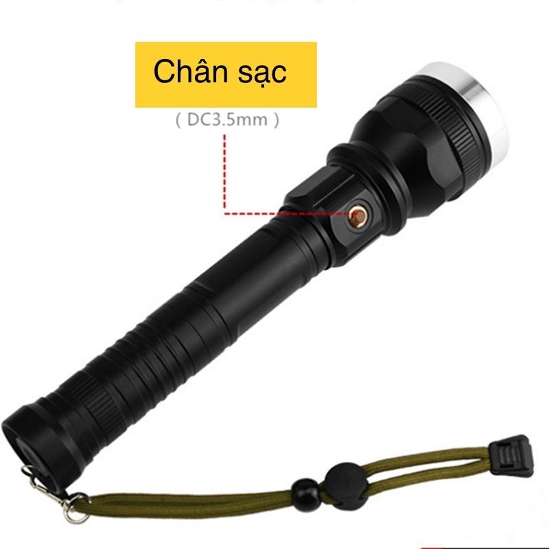 Đèn pin siêu sáng Chip Led T6 sáng cực mạnh,pin 9800mAh,toàn bộ vỏ hợp kim,chiếu xa 500m