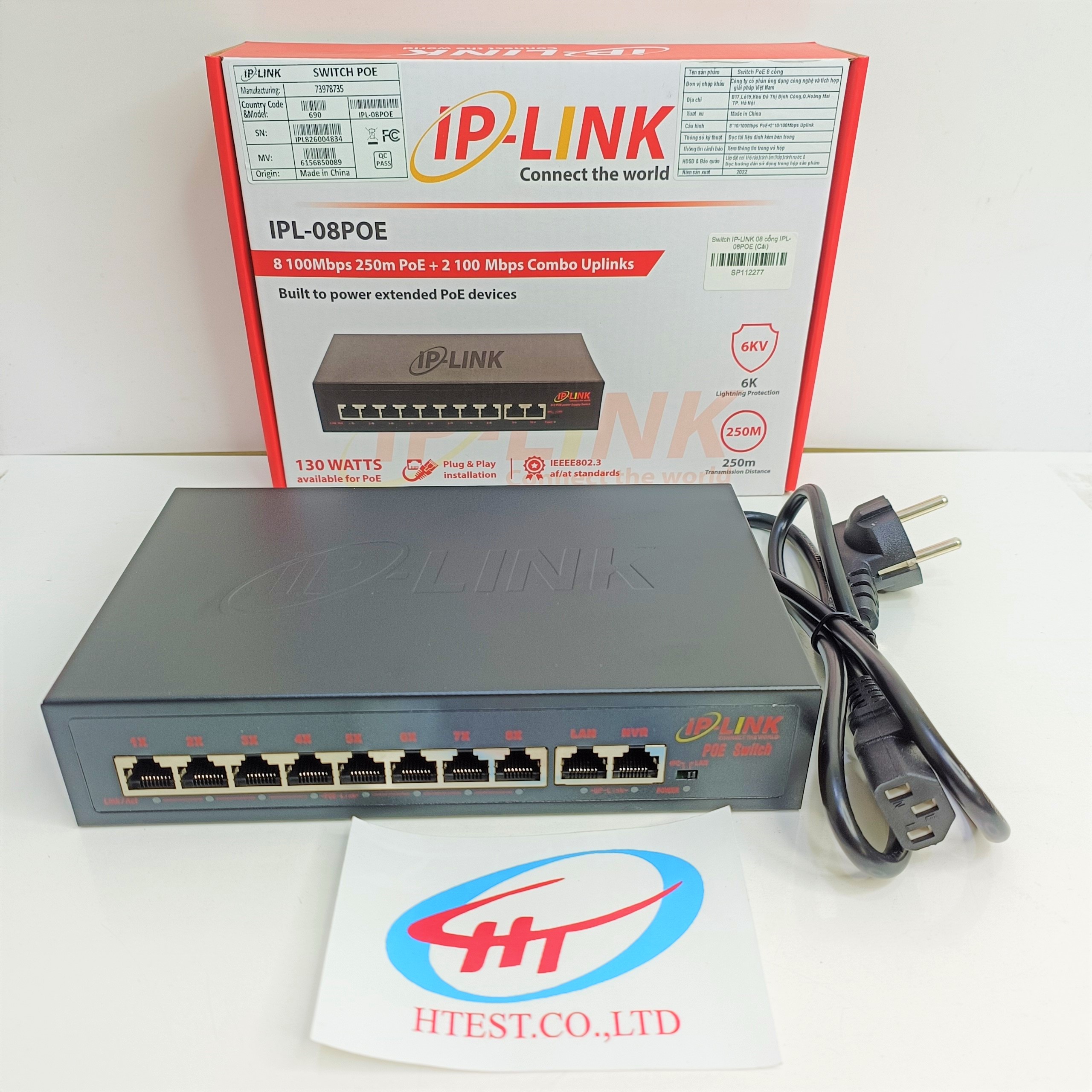 Bộ chia mạng/Switch IP-LINK 08 cổng IPL-08POE