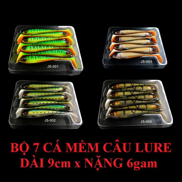 [MỒI NHẠY] bộ 7 mồi giả câu cá lóc nff, mồi mềm câu lure cá chẽm cá cháp biển cao cấp, mồi chìm lure lóc cá chuối cá sộp cực nhạy