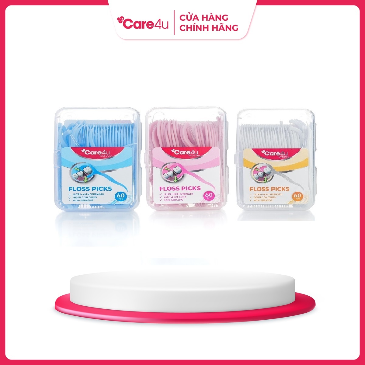 [ Combo mua 2 tặng 1 ] Chỉ kẽ răng Care4u chăm sóc răng miệng Pierrot- Các màu