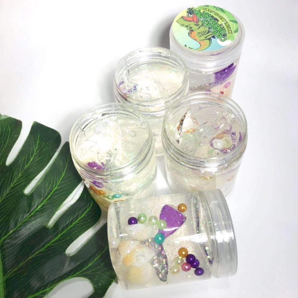 CLEAR Slime dẻo bóng mềm mịn charm vỏ sò NG0C TRAI màu cực đẹp Đồ chơi hũ slam chất nhờn ma quái squishy