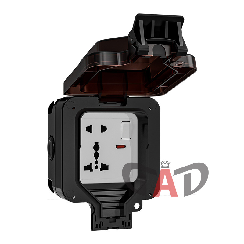 Bộ Ổ Cắm Đôi Đa Năng Có Công Tắc Chống Thấm Nước IP66