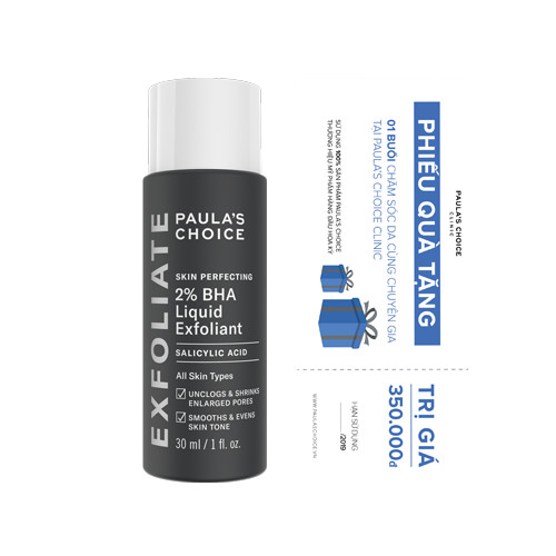 Dung dịch loại bỏ tế bào chết 2% BHA Paula's Choice Skin Perfecting 2% BHA Liquid Exfoliant 30ml