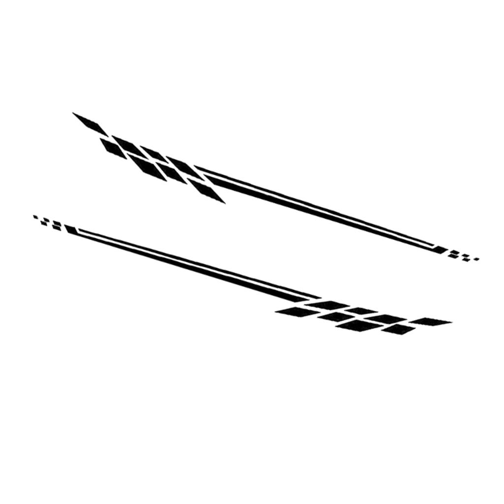 2Pcs Car Side Body Vinyl Decal Sticker Racing Sports Stripe Graphics