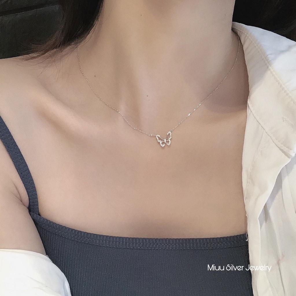 Dây chuyền bạc Miuu Silver, vòng cổ nữ mặt hồ điệp xinh xắn Butterfly Necklace