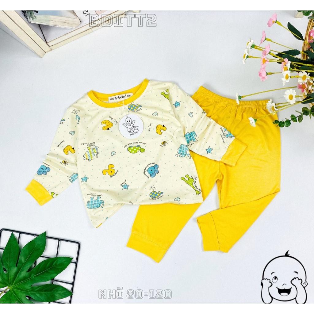 Đồ bộ ngủ dài tay cho bé trai, bộ ngủ dài tay cho gái size 5-26KG chất thun lạnh mềm mịn mát