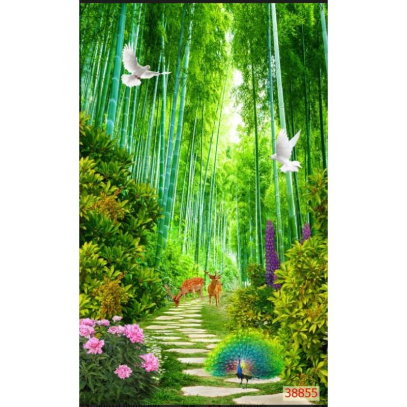 tranh 3D dán kính 2 mặt 60x120cm