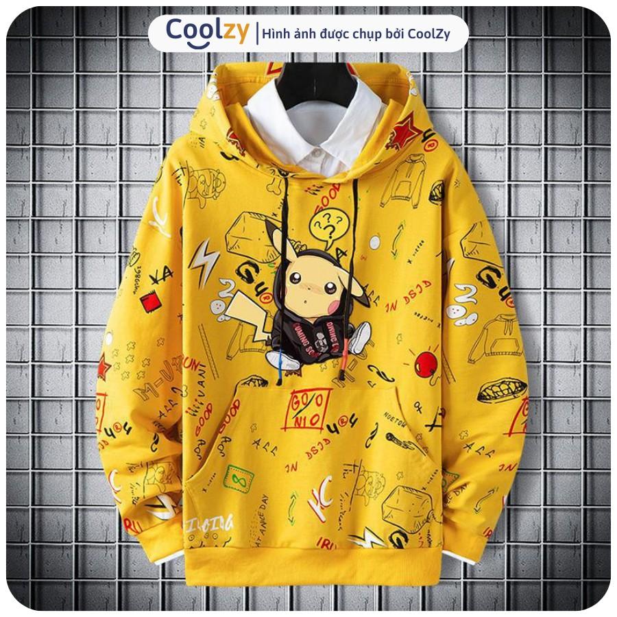 Áo khoác nỉ unisex Hoodie ️ Áo khoác hoodie ulzzang PIKACHU NGẬM ỐNG HÚT, form unisex nam nữ trẻ trung