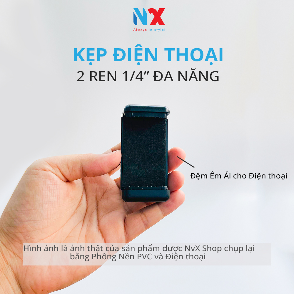 Đầu kẹp giữ giữ điện thoại thông minh có 2 Ren 1/4 tiện lợi để gắn Điện thoại tùy ý