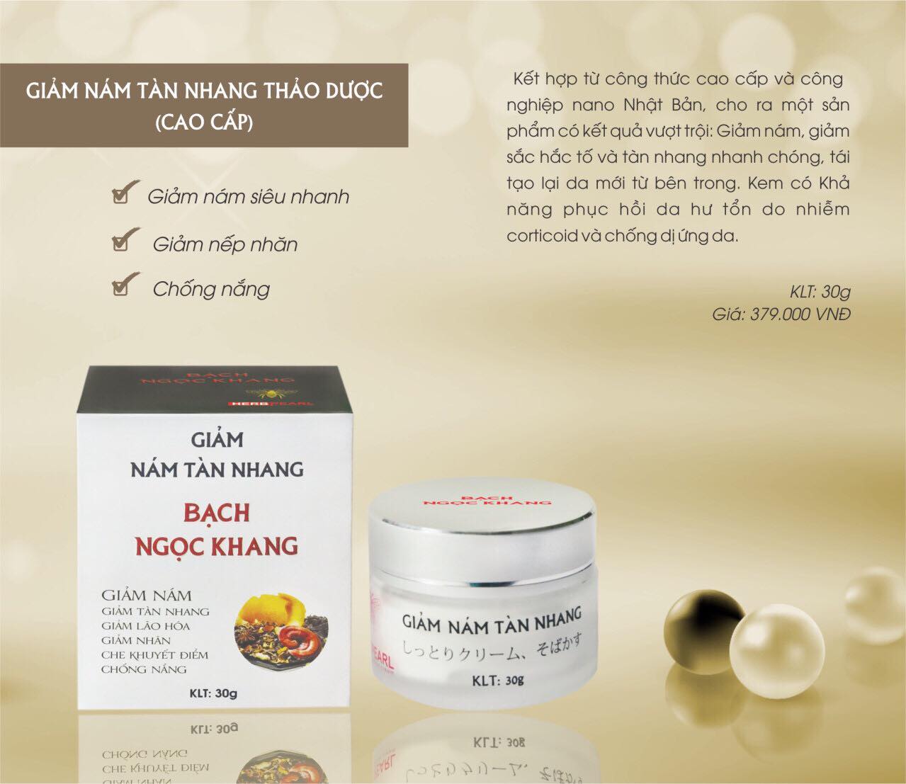 Kem Bạch Ngọc Khang Nám Thảo Dược ban đêm 30g