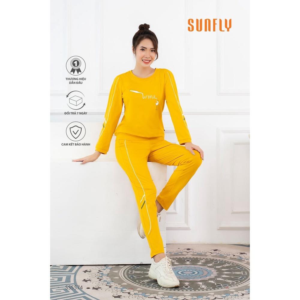 SS5574 Bộ đồ nữ mặc nhà thể thao cotton áo dài, quần dài