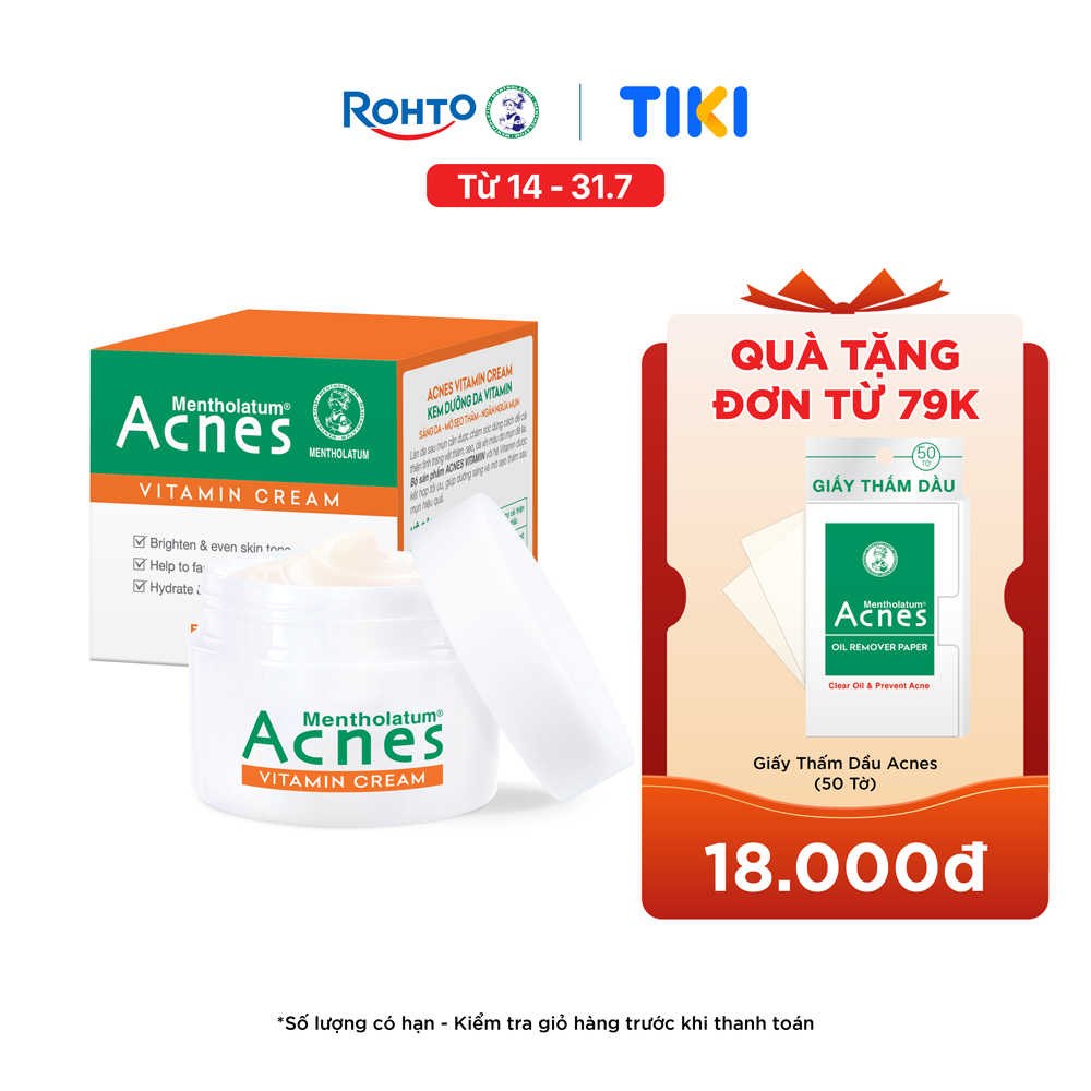 Kem dưỡng vitamin làm sáng da mờ sẹo thâm Acnes Vitamin Cream 50g
