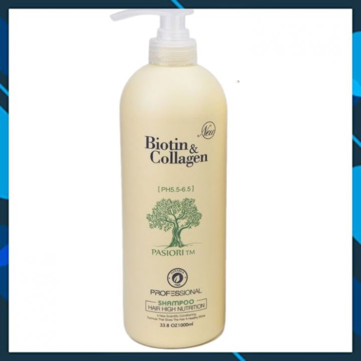 DẦU GỘI PASIORI TM COLLAGEN & BIOTIN TRẮNG PHỤC HỒI, MỀM MƯỢT NGĂN GÃY RỤNG TÓC ITALY 1000ML [MẪU MỚI]