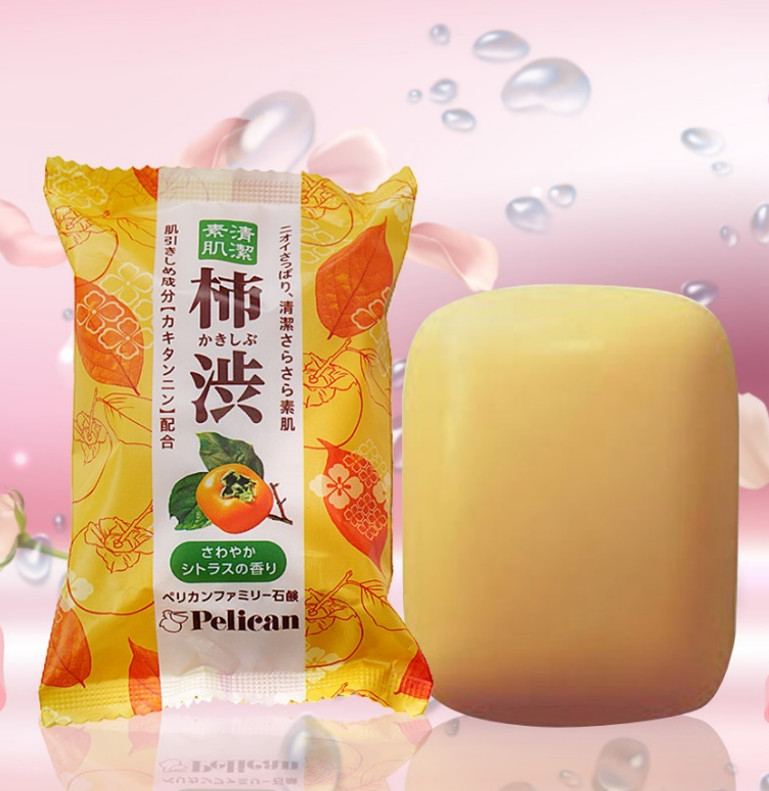 Xà Phòng Tắm Khử Mùi Cơ Thể Chiết Xuất Quả Hồng Pelican Family Soap KSB  (80g)