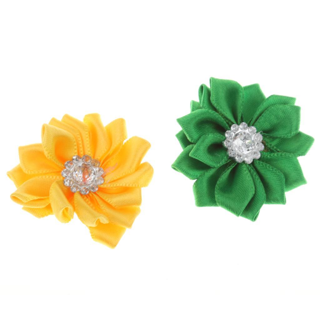 10pcs Satin Ribbon Flower Craft DIY Accessory Wedding Appliques Multi-color