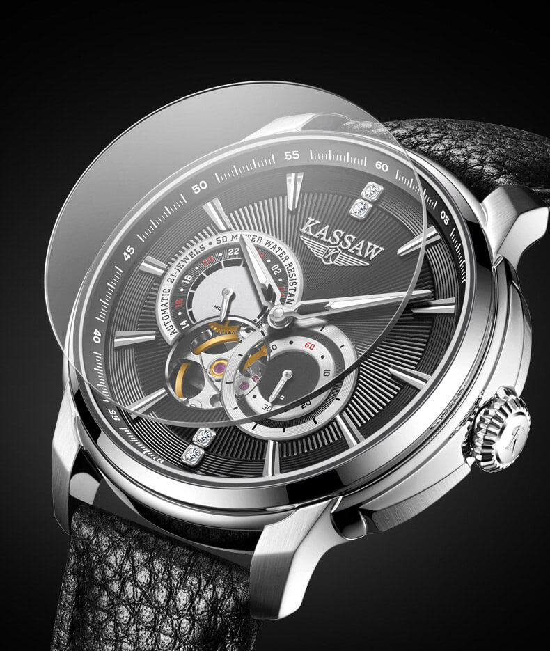 Đồng hồ nam chính hãng KASSAW K978-1 Kính sapphire ,chống xước ,Chống nước 50m ,Bảo hành 24 tháng,Máy cơ ,dây thép không gỉ